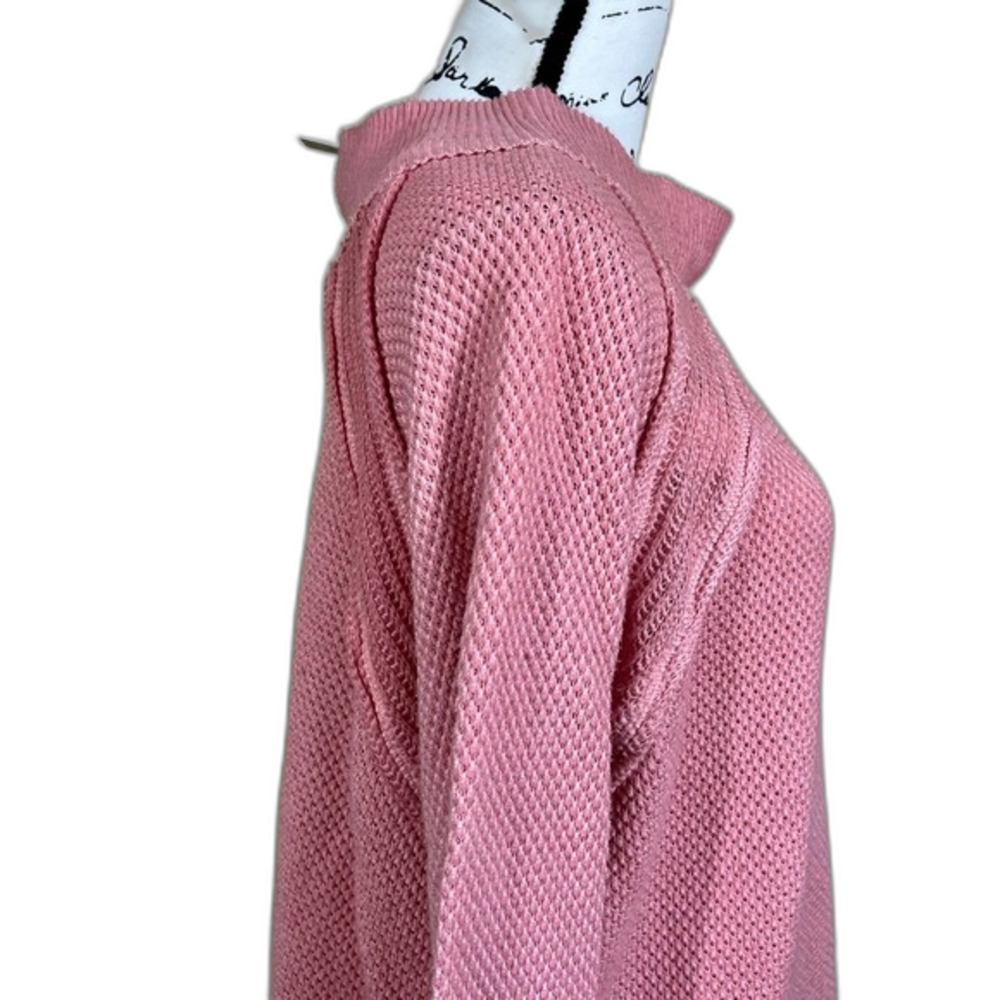 We The Free women Pink sweater waffle knit long sleeve sweater size M boho - Picture 4 of 12